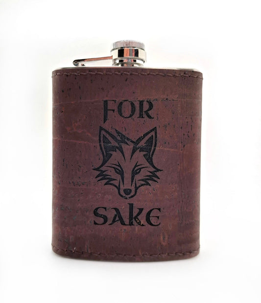 Hip flask covered with cork