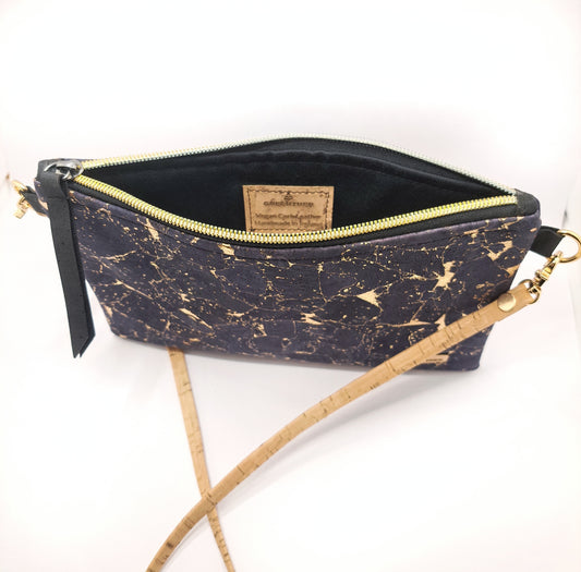 cork handbag navy open