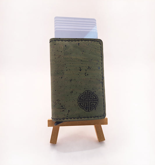 cork RFID wallet card holder green