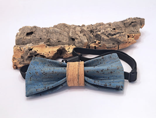blue cork bow tie