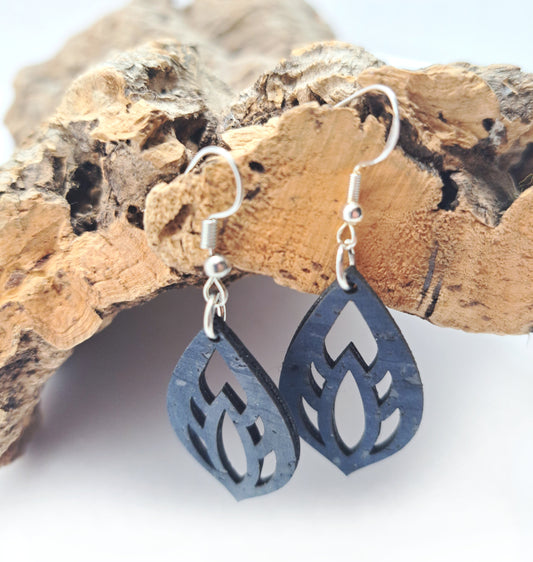 Navy Cork Earrings