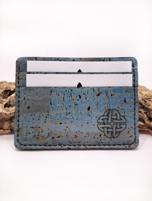 cork slim wallet, card holder blue