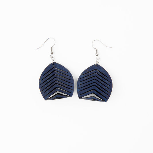 Cork Drop Earrings – Sculpted – Navy