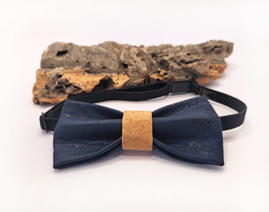 cork bow tie, navy cork bow tie