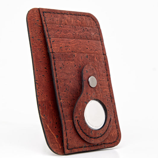 Slim Cork Wallet – AirTag Edition – Burgundy