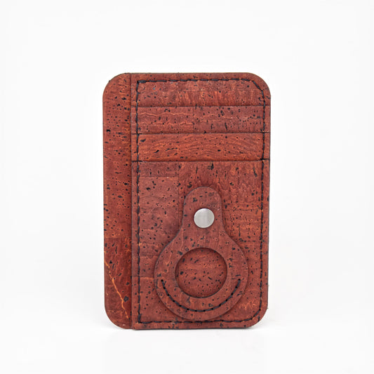 Slim Cork Wallet – AirTag Edition – Burgundy