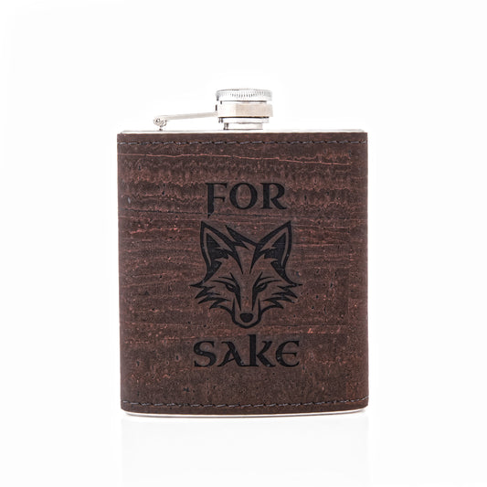 Stainless Steel - Cork Hip Flask - Brown