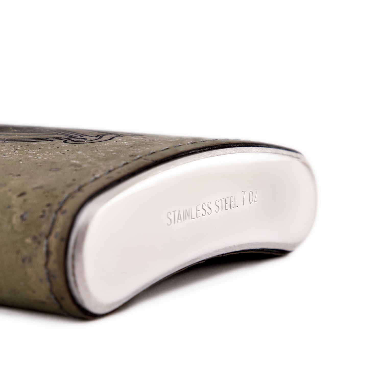 Stainless Steel - Cork Hip Flask - Burgundy