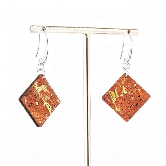 Cork Square Earrings – Terracotta