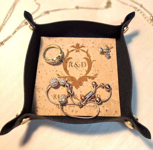 Personalized Cork Tray Natural & Brown