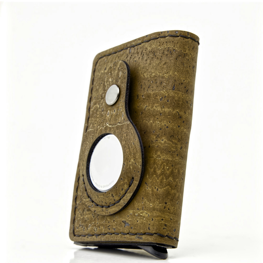 RFID Cork Wallet With Integrated AirTag Pocket