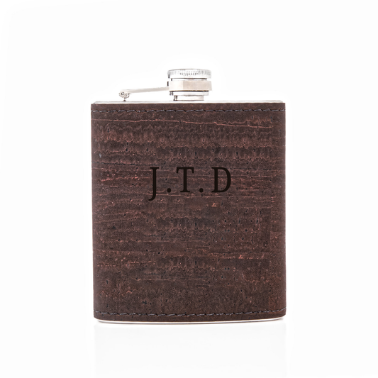 Personalised - Cork Hip Flask - Color Selection