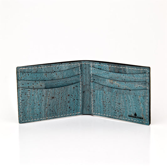 RFID Cork Wallet – Bifold – Turquoise Blue
