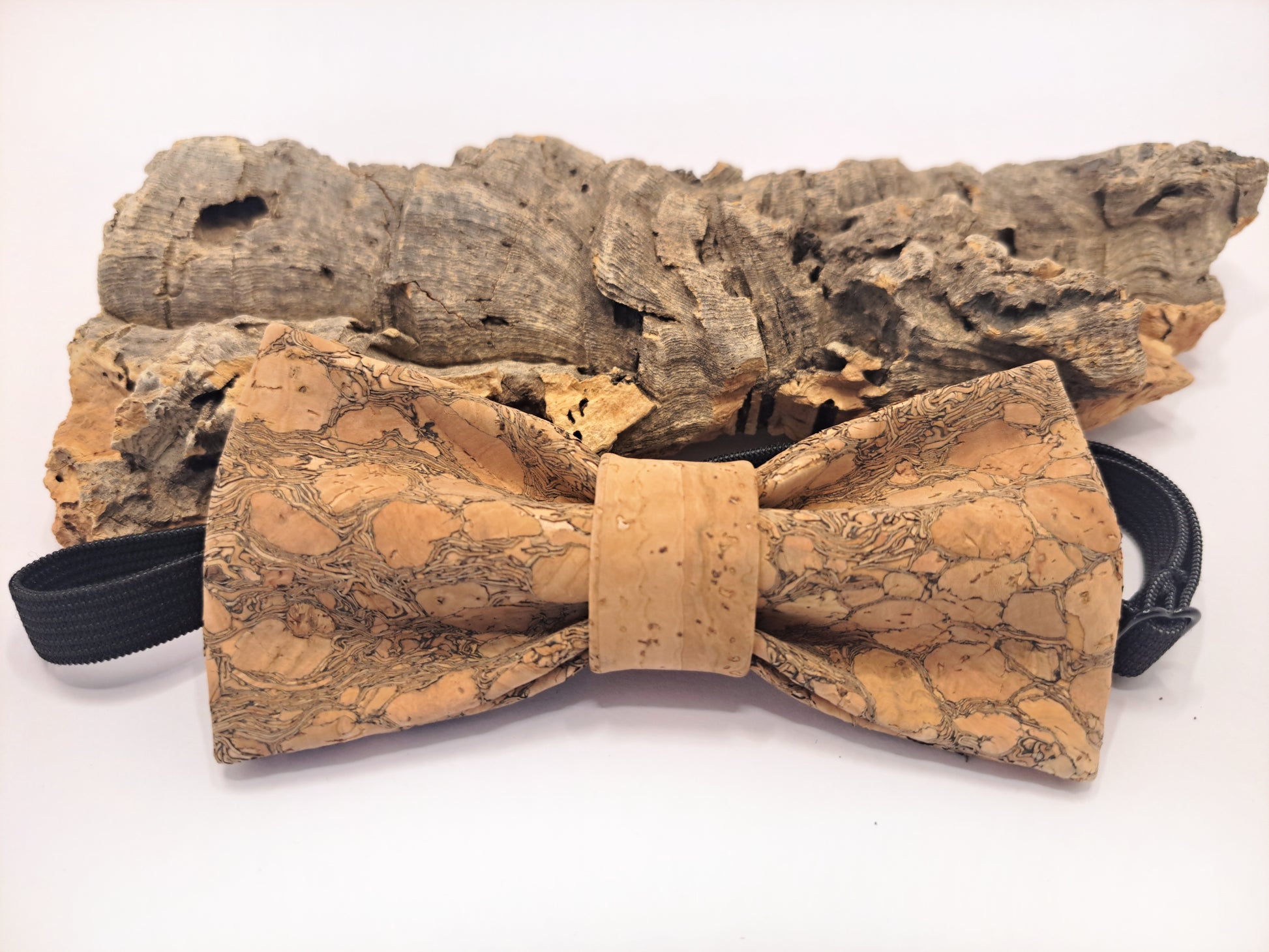 cork bow tie, wood and natural cork
