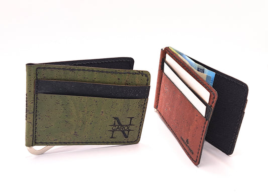 cork wallet, money clip cork slim walle