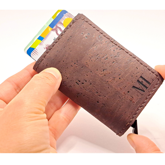 Personalized brown Cork RFID Wallet