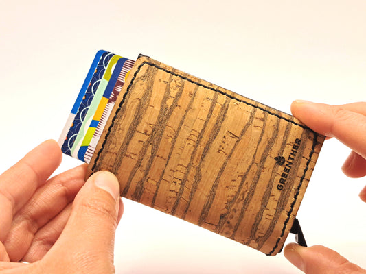 Personalized Birch Cork RFID Wallet close up front