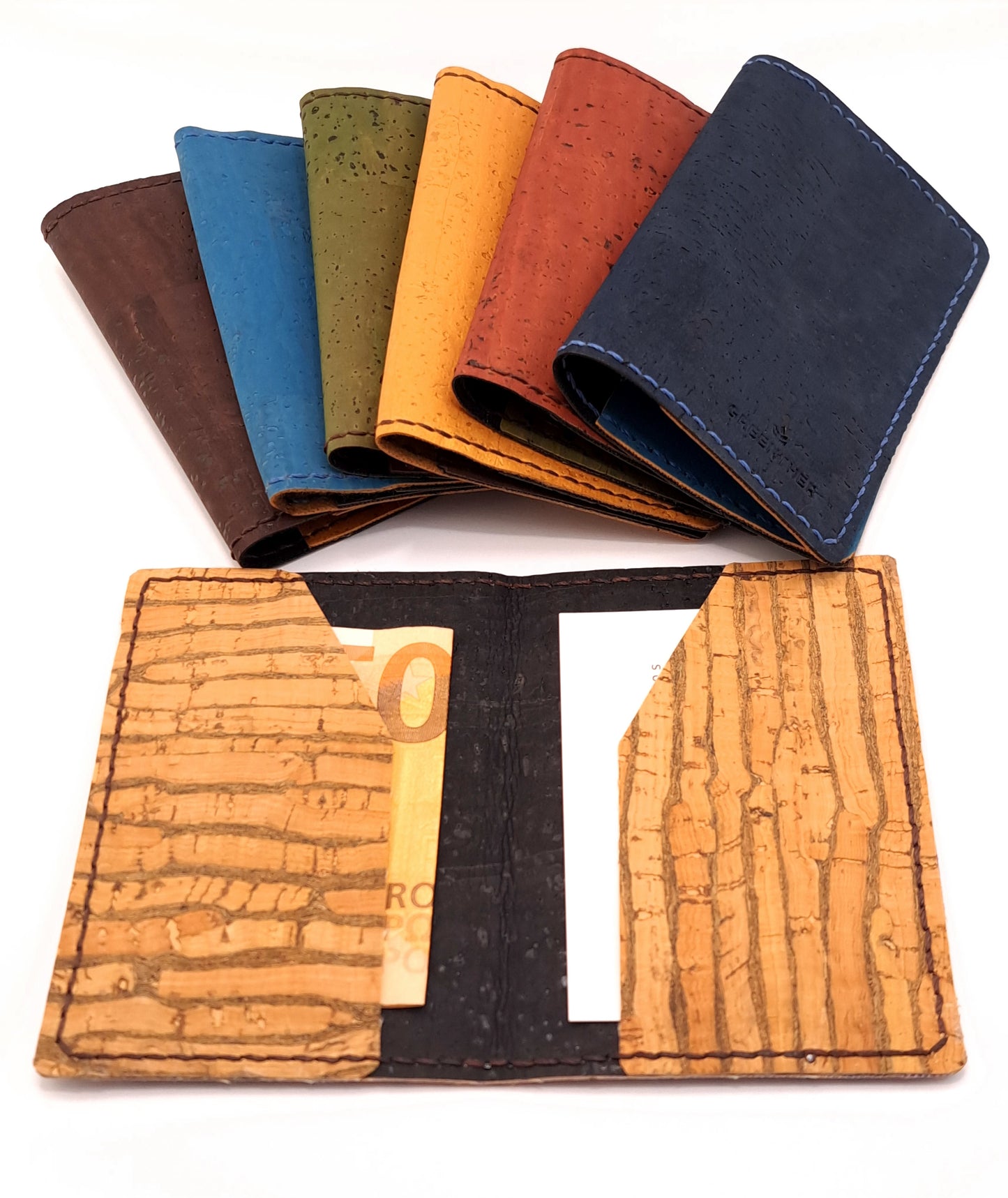 Slim Cork Leather Business Card Holder