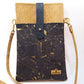 cork handbag navy, cell phone mini cross body bag