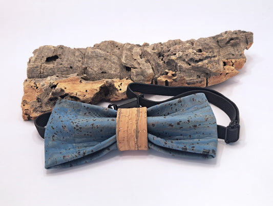 Blue Cork Bow Tie