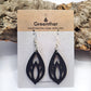 Navy Cork Earrings close up
