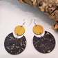 cork earrings, circular shape