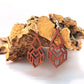 cork earrings red geometrical 