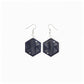 Cork Geometric Earrings – Navy
