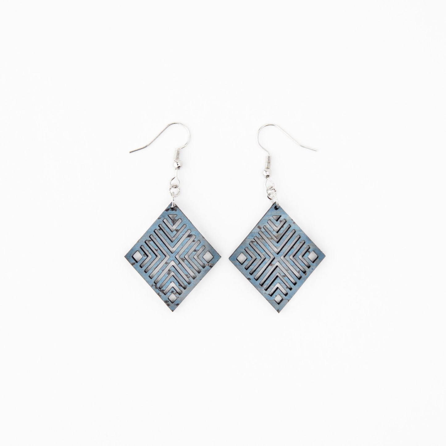 Cork Geometric Earrings – Turquoise