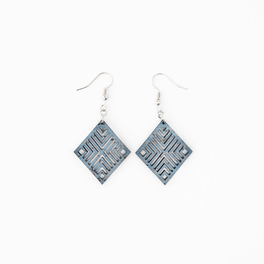 Cork Geometric Earrings – Turquoise