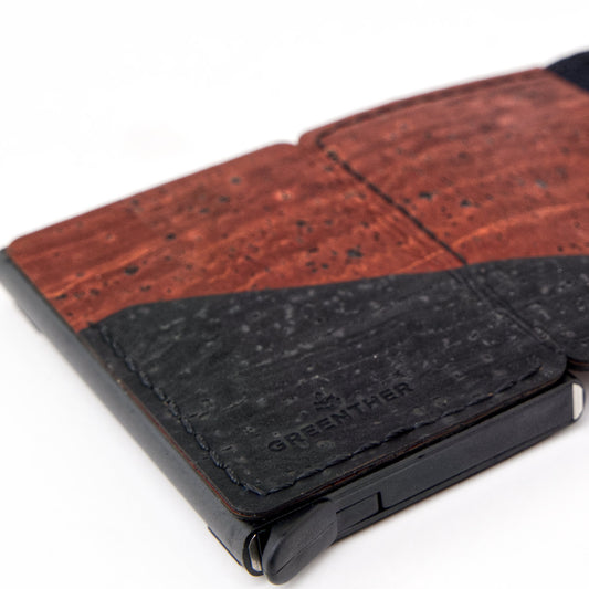 Cork RFID Wallet with AirTag Burgundy