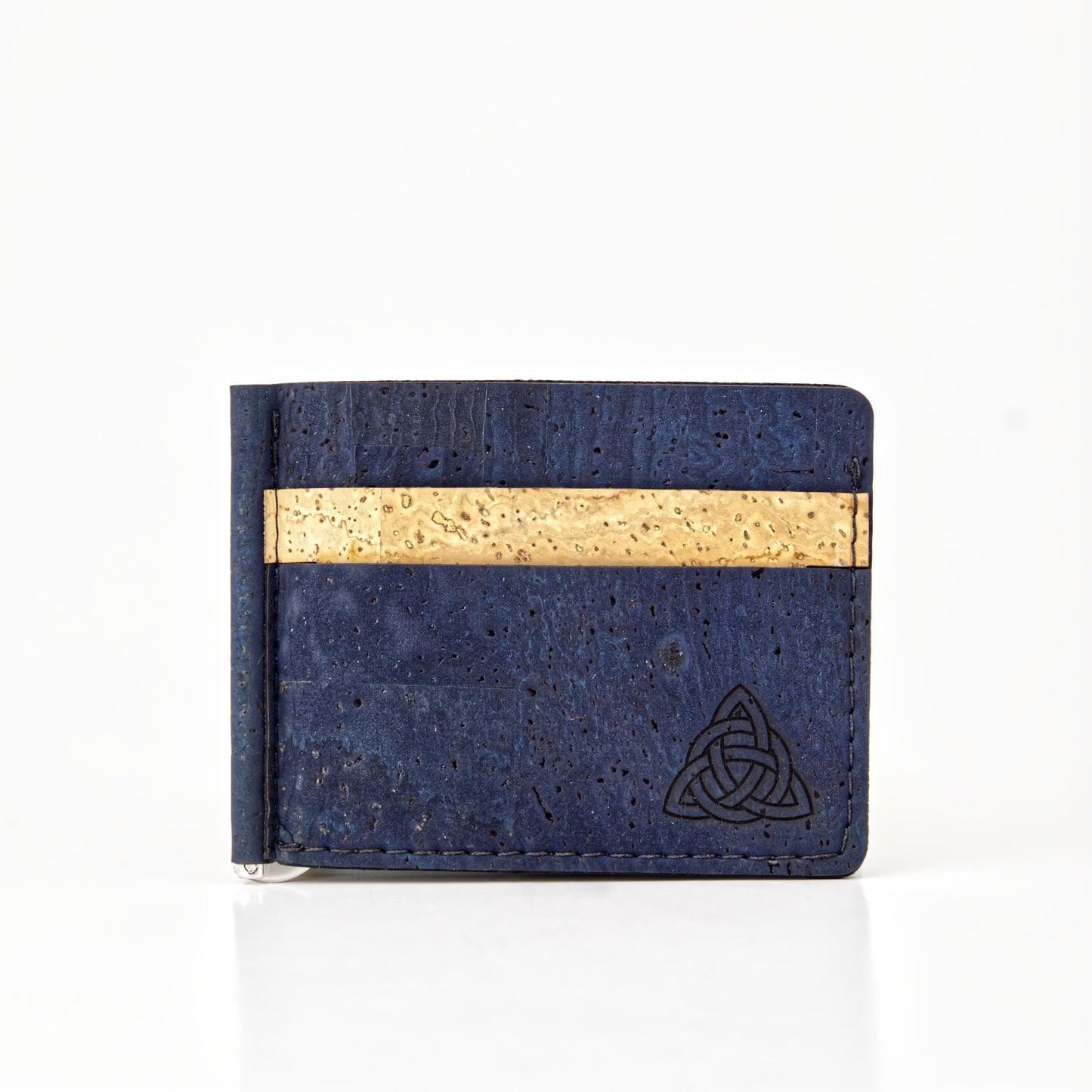 Slim Cork Wallet – Money Clip – Navy