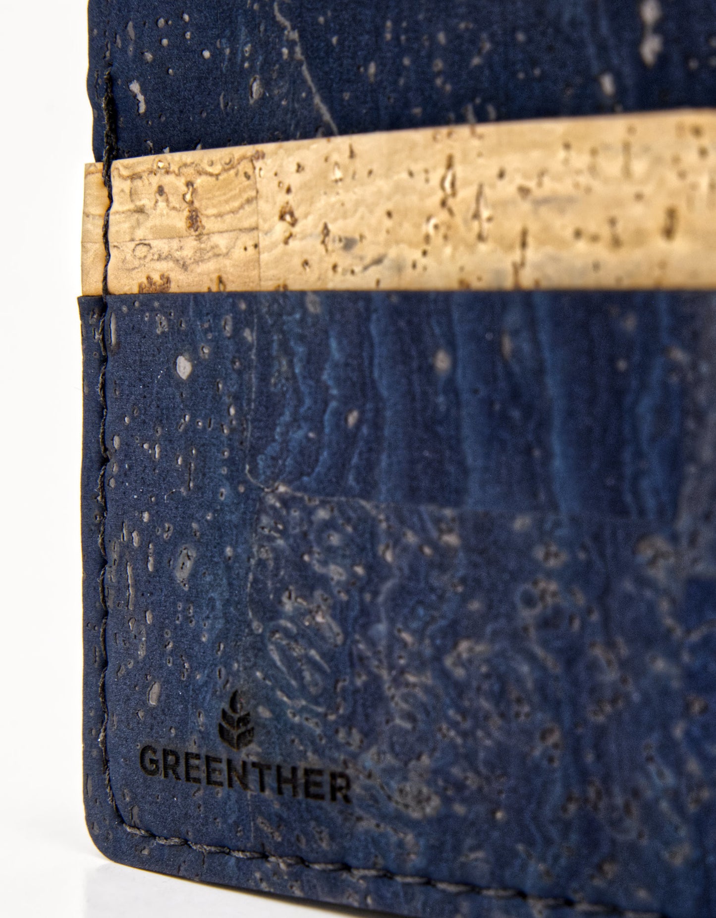 Slim Cork Wallet – Money Clip – Navy