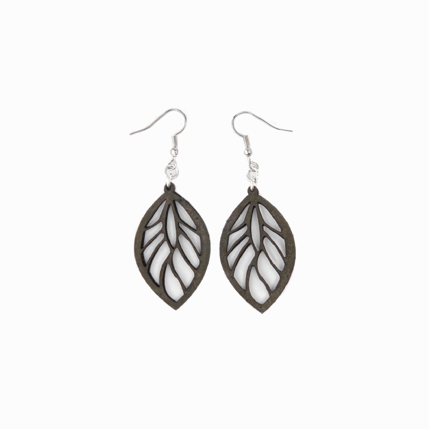 Cork Leaf Earrings – Green