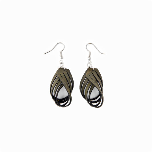 Cork Drop Earrings – Sculpted – Green