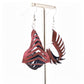 Cork Drop Earrings – Sculpted – Burgundy