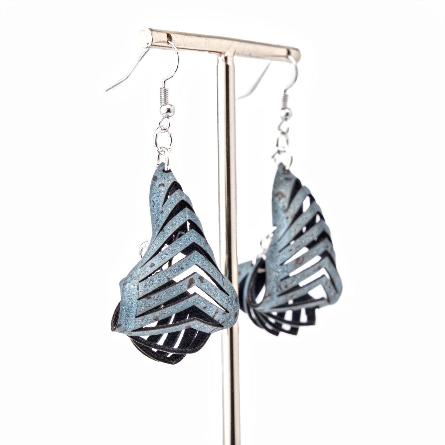 Cork Drop Earrings – Sculpted – Turquoise