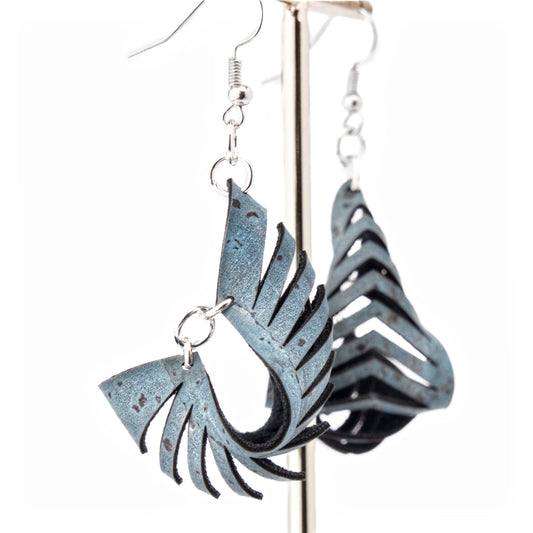 Cork Drop Earrings – Sculpted – Turquoise