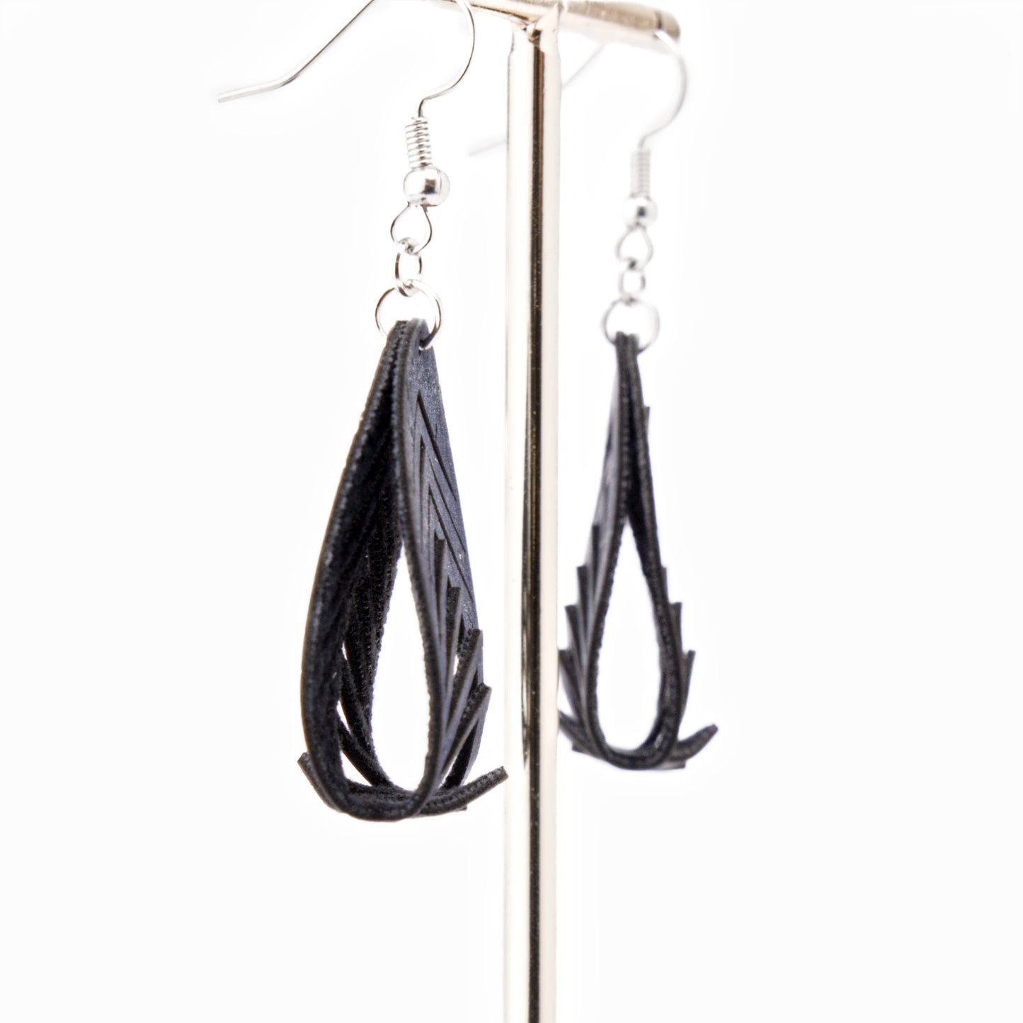 Cork Drop Earrings – Sculpted – Navy