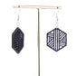 Cork Geometric Earrings – Navy