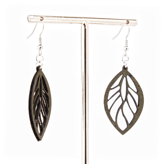Cork Leaf Earrings – Green