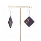 Cork Square Earrings – Minimal – Navy