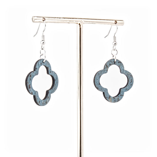 Cork Clover Earrings – Turquoise