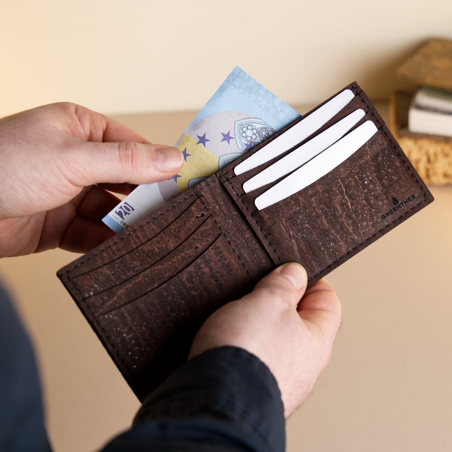 RFID Cork Wallet – Bifold – Turquoise Blue
