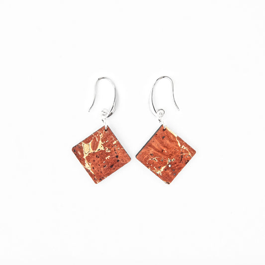Cork Square Earrings – Terracotta