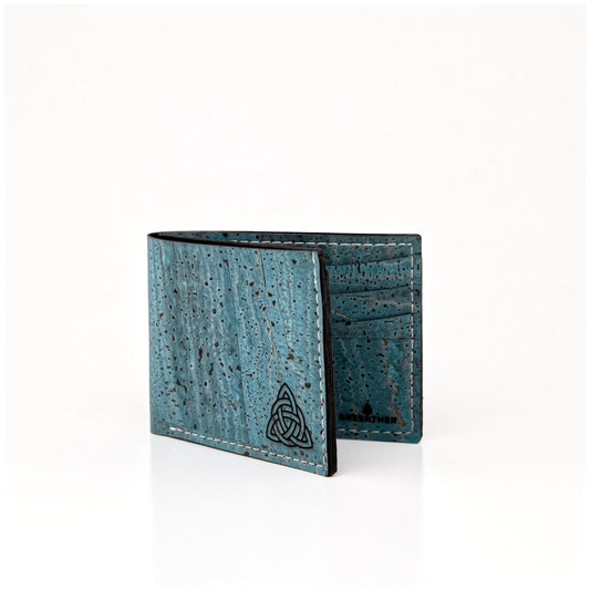 RFID Cork Wallet – Bifold – Turquoise Blue
