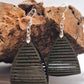 Cork Earrings Sculptured Stripes