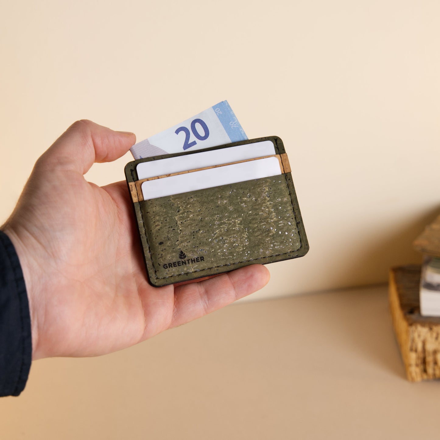 Slim Cork Wallet – Green