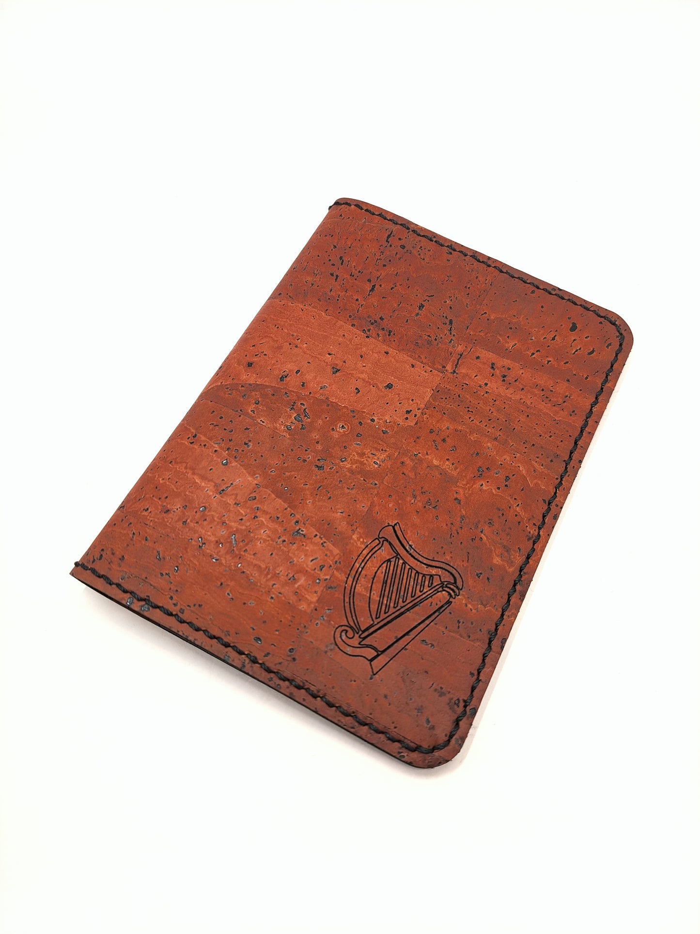 Cork Passport Holder, Harp Engraving