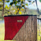Red & stripe cork leather shoulder bag